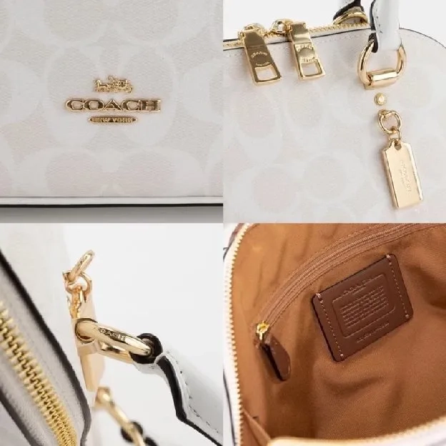 COACH KATY SATCHEL IN SIGNATURE CANVAS -White  (F2558)