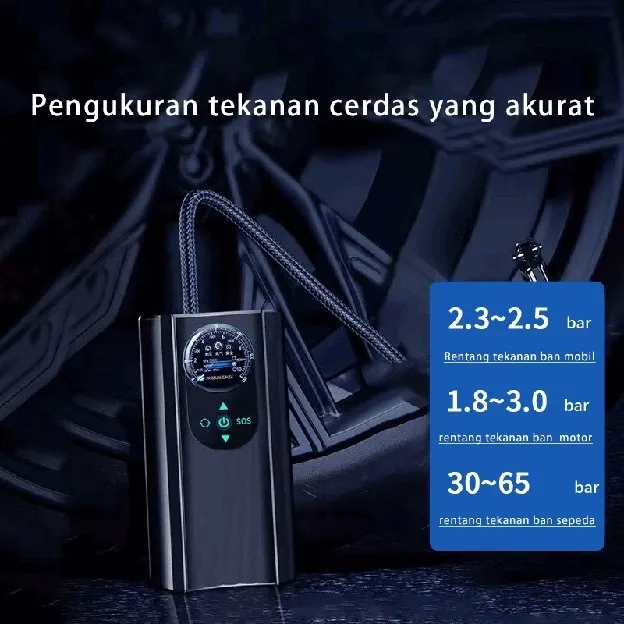 Pompa Ban Mobil electric portable Alat Penguji Tekanan Ban Cerdas