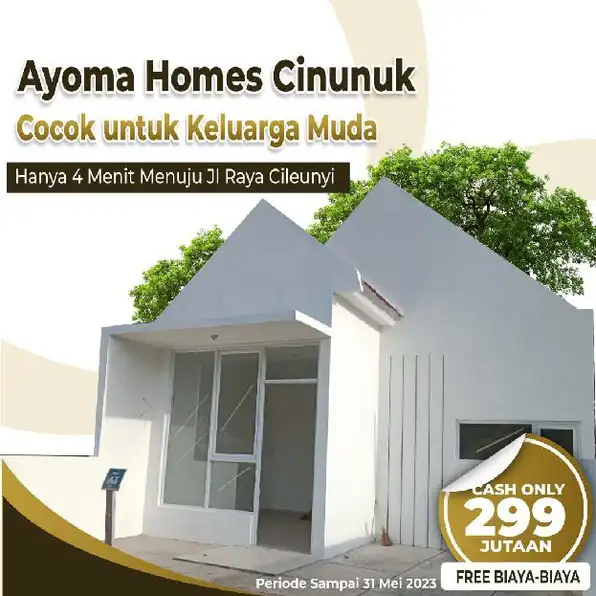 Rumah Minimalis Bandung Timur (CLUSTER AYOMA HOMES) Dekat Exit Tol Cileunyi 