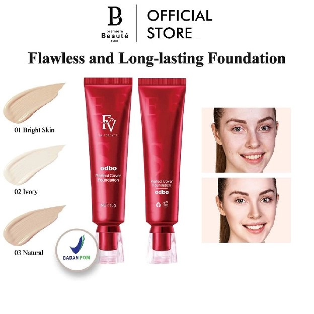 [BPOM] OdbO FV original Cover Foundation 30g fondation viral waterproof Perfect Magic flawless and l