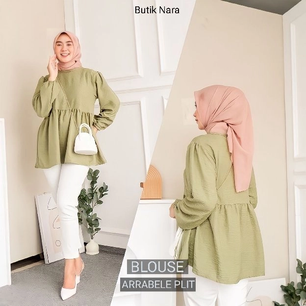 Baju Wanita Blouse Arrabele Plit Premium Quality