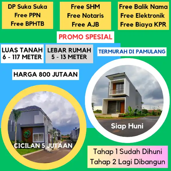 Hanya Bayar DP Suka Suka dan Sudah ALL IN punya rumah di pamulang