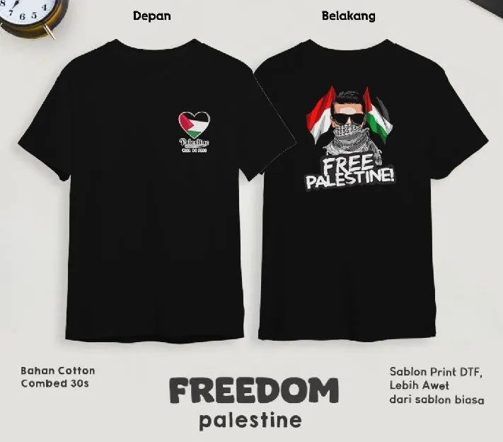 kaos Anak Free Palestine Tentara New motif