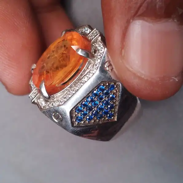 cincin batu orange safir 