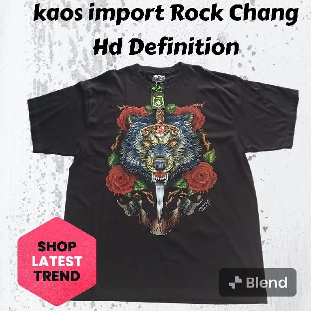 Kaos Rock Chang Wolf & Roses