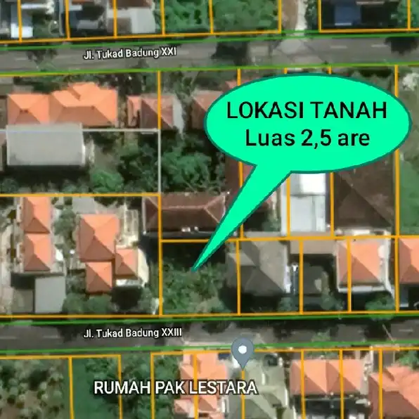 Dijual 2,5 are, Jl. Tukad Badung Renon Denpasar Selatan