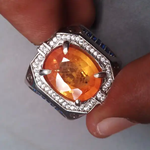 cincin batu orange safir 