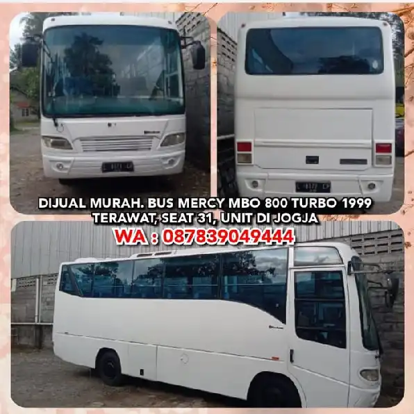 DIJUAL MURAH. BUS MERCY MBO 800 TURBO 1999 TERAWAT, SEAT 31, UNIT DI JOGJA. WA: 087839049444