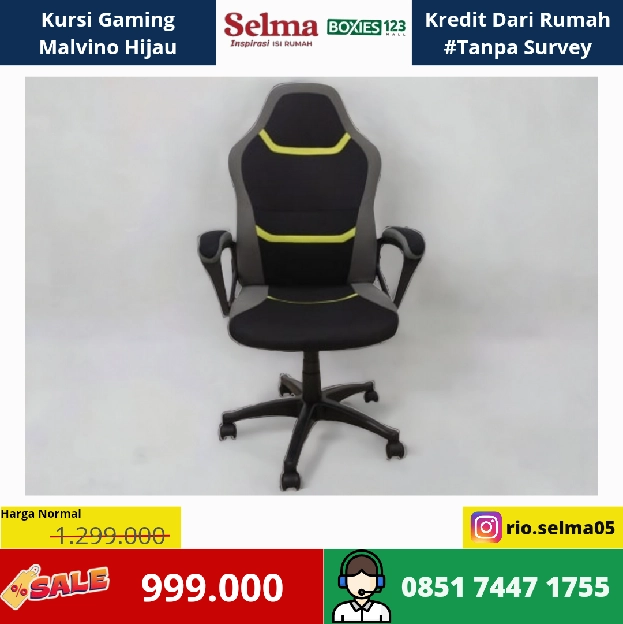 Kursi Gaming Malvino Hijau/Hitam 