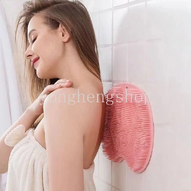 Silicone Shower Exfoliating Scrub Sikat Badan Massage Pad Gosok Kaki Dengan Sucker Mandi Penggosok P