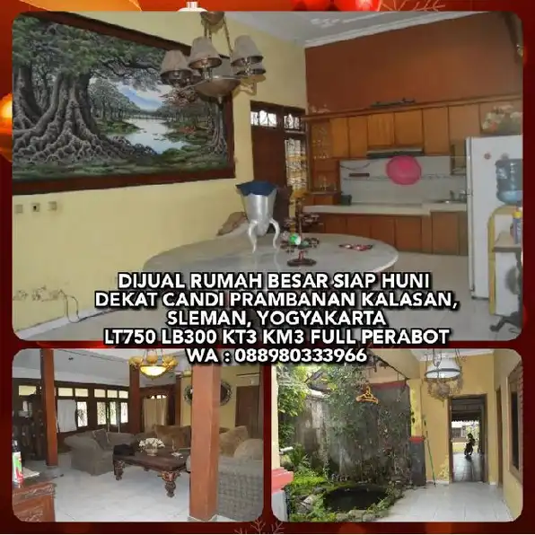 JUAL MURAH RUMAH SIAP HUNI LT750 LB300 KT3 KM3 FULL PERABOT DEKAT CANDI PRAMBANAN KALASAN, SLEMAN