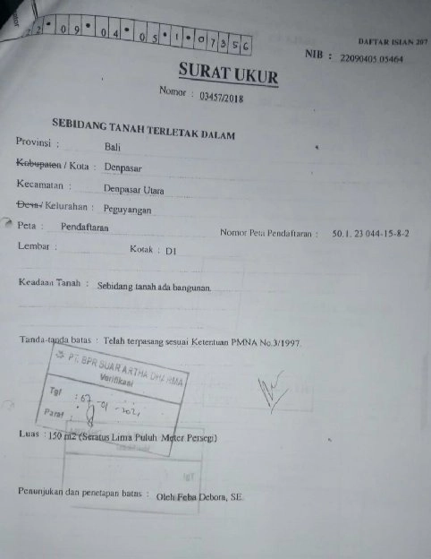 Dijual 1,5 are + FREE BANGUNAN, Jl. Ayani Utara Peguyangan Denpasar