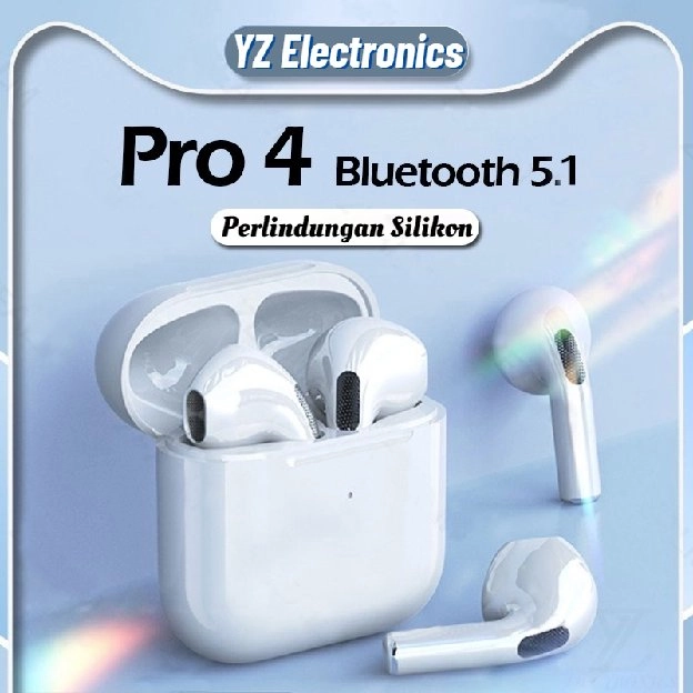 TWS Pro 4 Headset Bluetooth 5.1 True Wireless Earphone 9D HiFi Stereo Sound Volume Control With Mic 