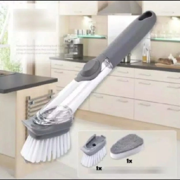 Cleaning Brush Alat Sikat Dapur Dispenser Cuci Piring Panci FreeSponge