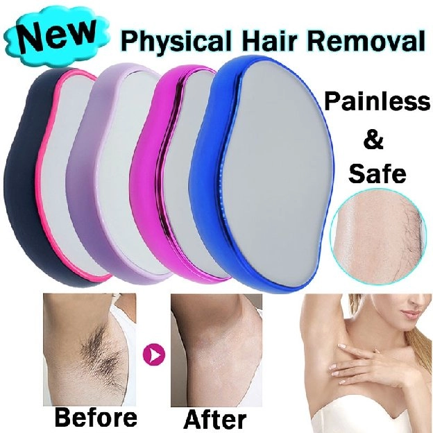 Penghilang Bulu Fisik Crystal Hair Remover Eraser Safety Epilator Reusable Easy Clean Body Beauty Gl