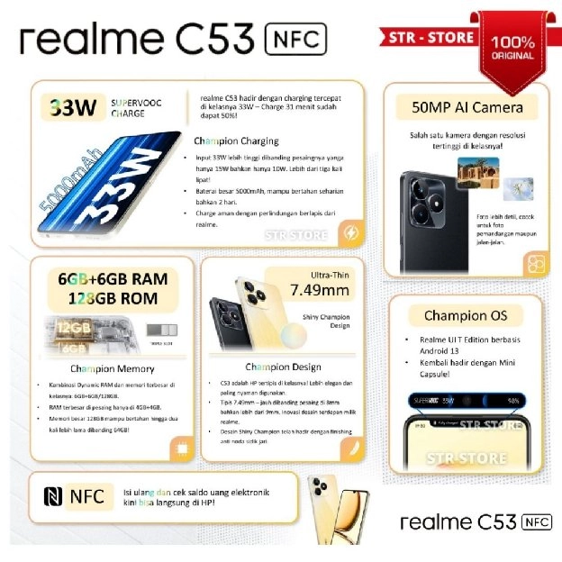 REALME C53 6/128 GB GARANSI RESMI