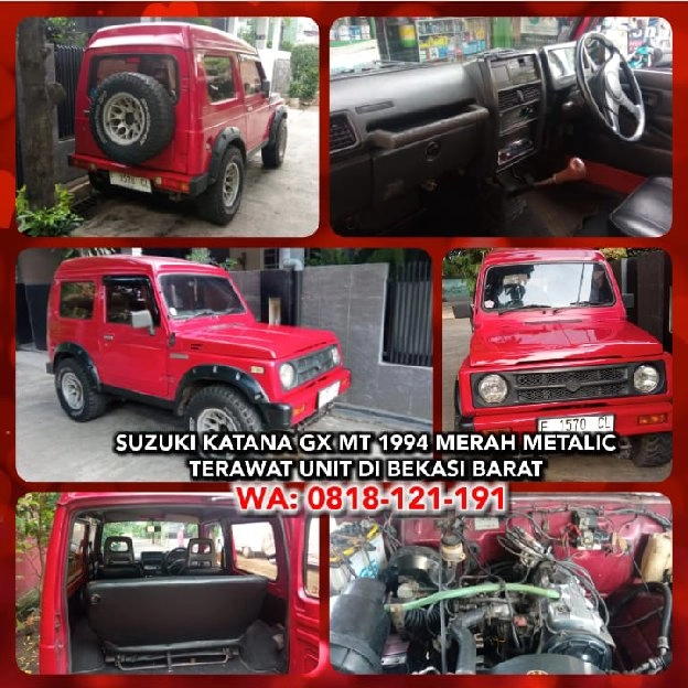 JUAL CEPAT SUZUKI KATANA GX MT 1994 MERAH METALIC TERAWAT UNIT DI BEKASI BARAT.WA: 0818-121-191