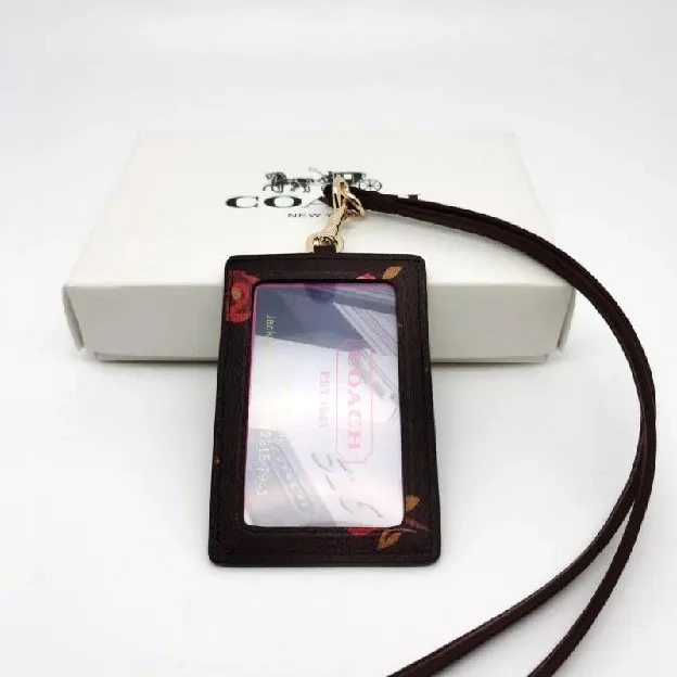 Coach ID Lanyard In Flower Brown Signature (C 67527)