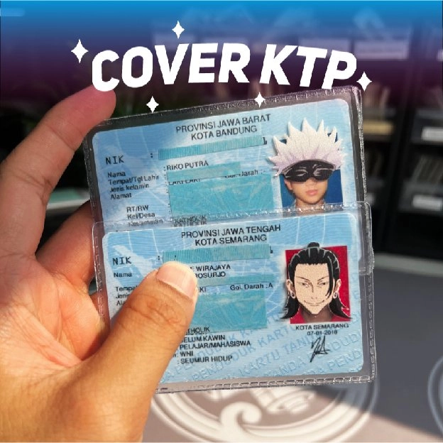 Sampul Pelindung Kartu Anti Gores Untuk KTP ID CARD Design Anime Kartun