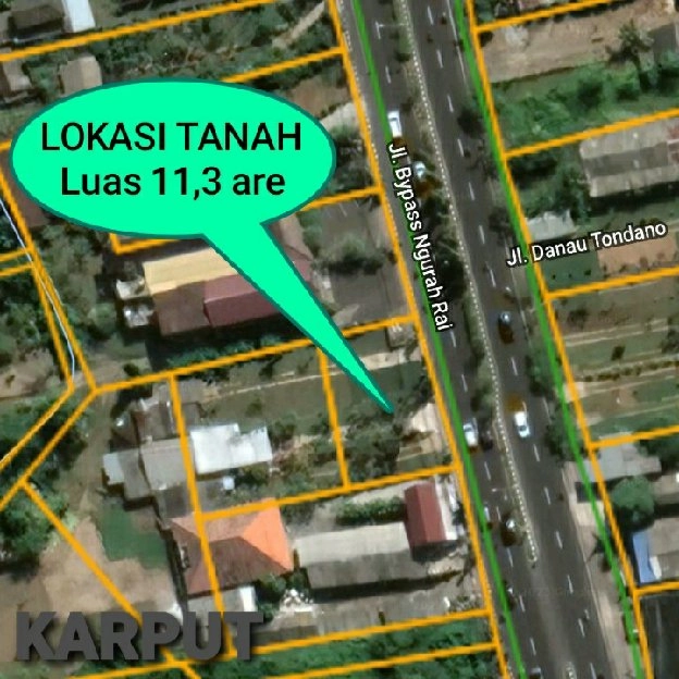 Dijual 11,3 are, Jl. Bypass Ngurah Rai Padang Galak Sanur Kaja Denpasar