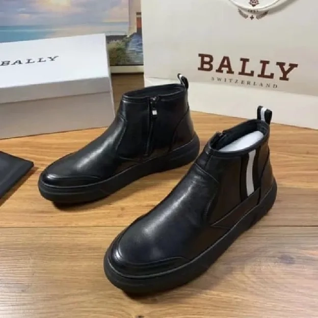 SEPATU BOOTS PRIA LEATHER BLACK BALLY