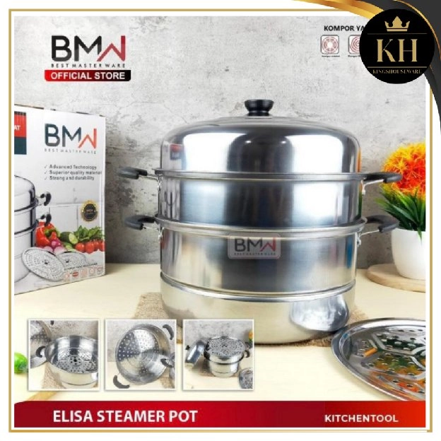 Stock Pot Steamer 4 Set BMW/ Panci Kukus 4 Set / Panci Dandang Stainless Steel/Stock Pot Steamer