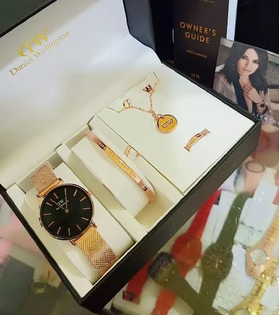 Ready!Jam tangan Daniel Wellington SET Wanita Tali rantai pasir