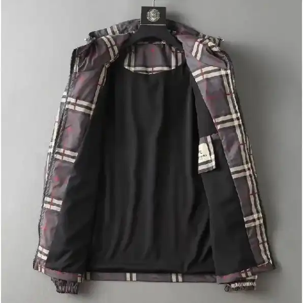 Jaket bomber hoodie zipper pria burberry