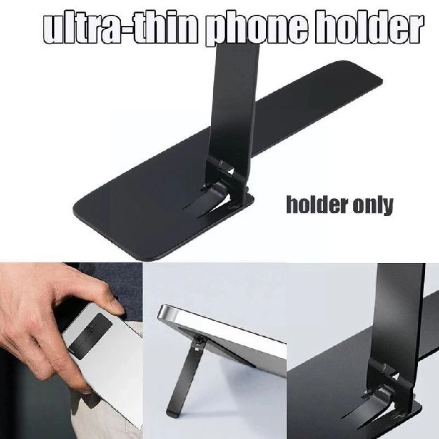 Stand Holder Handphone Universal Ultra Tipis Bahan Stainless Steel