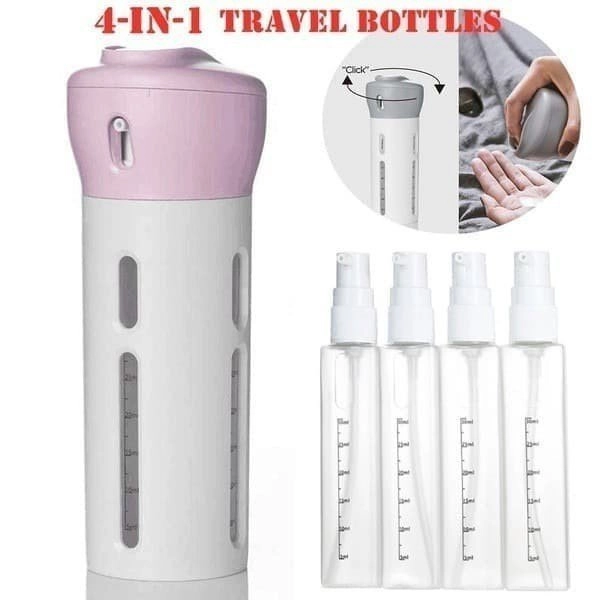 Travel Bottle Set 4 in 1 Toiletries Kit Botol Sabun Shampoo lotion Hand Sanitizer New / Mini Smart