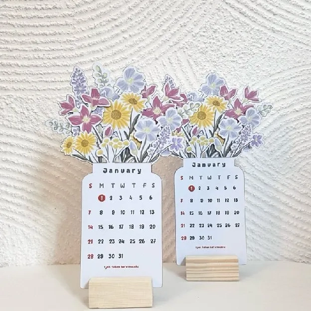 2024 CALENDAR BLOOMY FLOWERS / KALENDER 2024 AESTHETIC / DESK CALENDAR / KALENDER MEJA