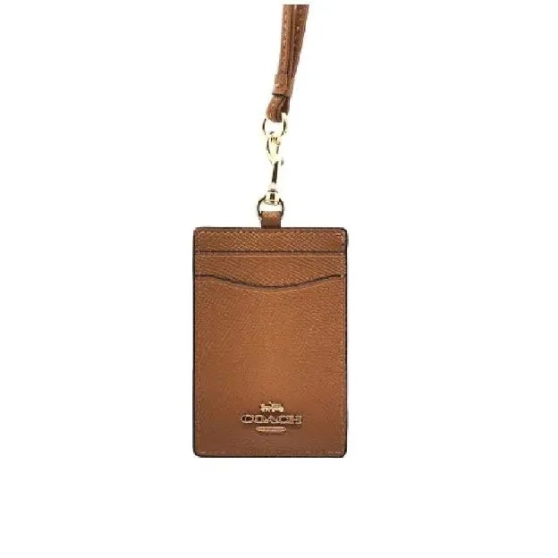 Coach ID Lanyard In Signature Embossed Brown