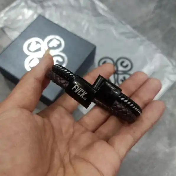 Gelang Tangan FVCK Black List Silver