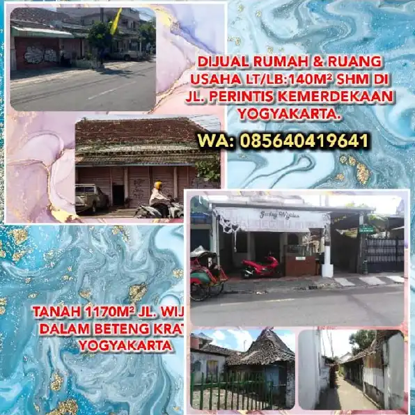 DIJUAL RUMAH & RUANG USAHA LT/LB:140M² SHM DAN TANAH 1170M² STRATEGIS DI YOGYAKARTA KOTA