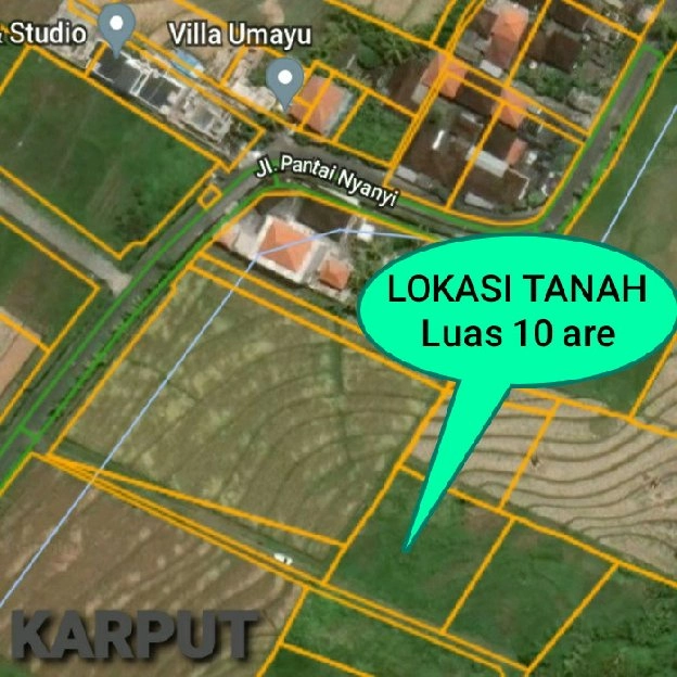 Dijual 5 are & 10 are, Jl. Raya Pantai Nyanyi Beraban Kediri Tabanan