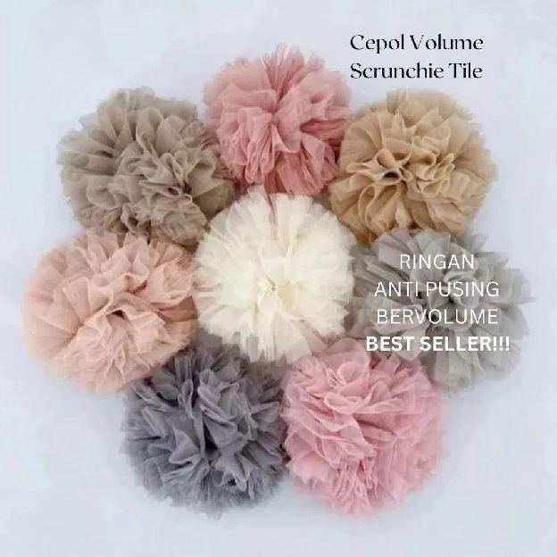 Scrunchie Tile Cepolan Anti Pusing Scrunchie Hijab Tile Scrunchie Cepol Size Besar