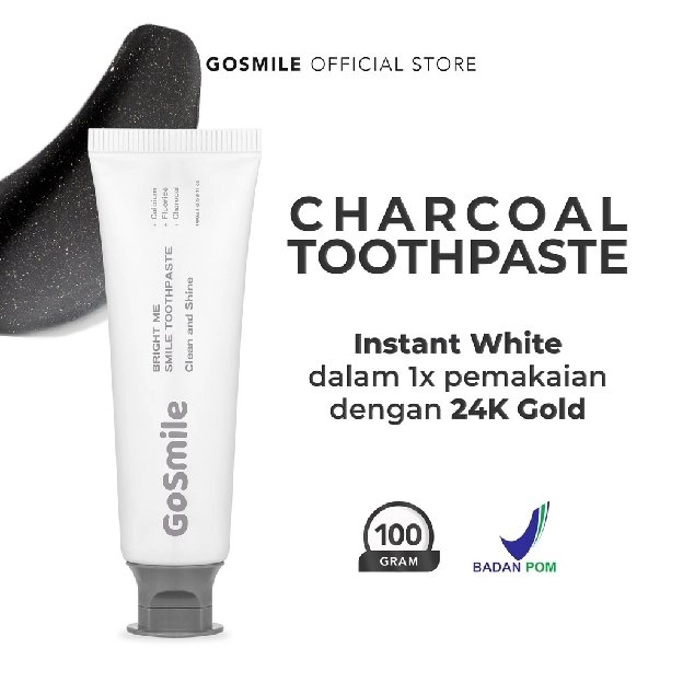 Go Smile Bright Me Smile Charcoal Toothpaste Pasta Gigi Charcoal - PREMIUM TOOTHPASTE | Untuk Memuti