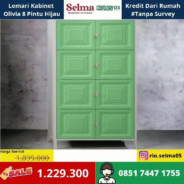 Lemari Kabinet Olivia 8 Pintu Hijau 