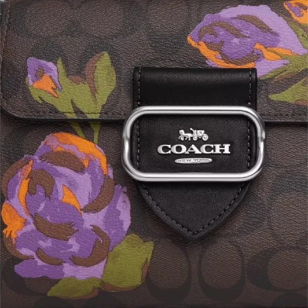 Coach Morgan Top Handle Satchel In Signature Canvas With Rose Print (CL 463)