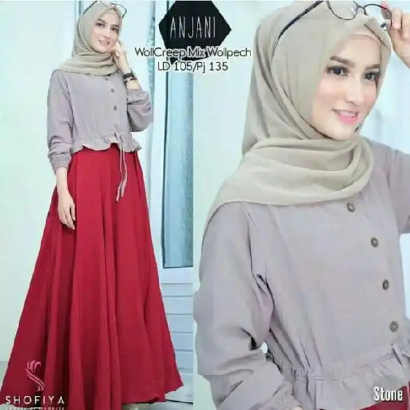 *ANS - Gamis Dress Muslim Wanita Anjani syari* 