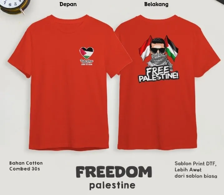 kaos Anak Free Palestine Tentara New motif