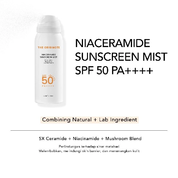 The Originote Niaceramide Sunscreen Mist SPF 50 PA++++ - Sunscreen Spray Melindungi Wajah dari Sinar