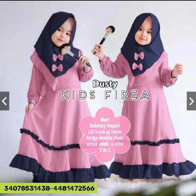 DISKON ❗❗Gamis anak perempuan murah 2-5 tahun DELILAH SHALEHA 