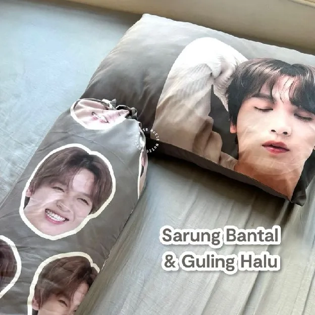 Sarung Bantal Guling Kpop Halu Full Print BTS NCT SEVENTEEN EXO