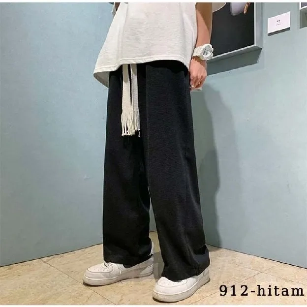 celana corduroy pria celana panjang pria korean style celana pinggang karet oversize pria baggy pant