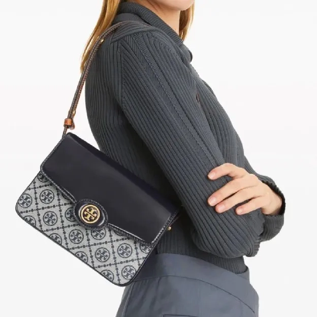 Tory Burch Robinson T Monogram Convertible Shoulder Bag (TB 152306)