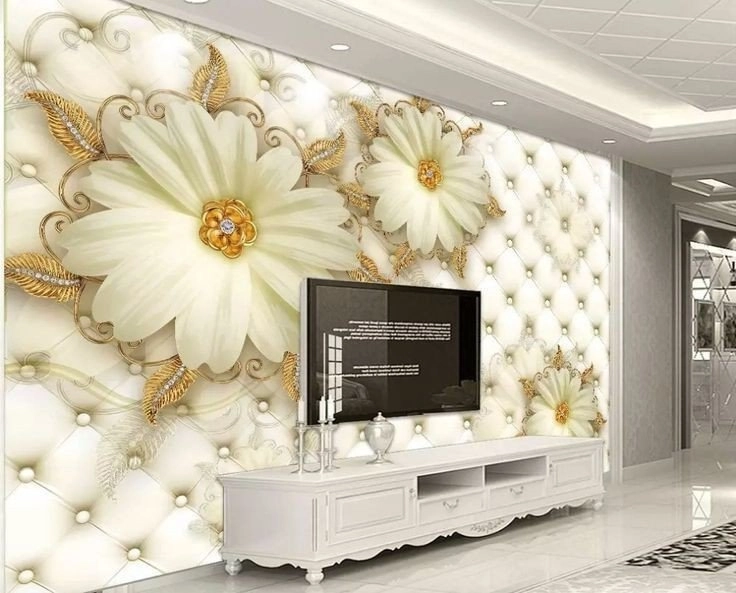 Pasang wallpaper dinding 3d custom toko jual dan pesan hordeng murah rollerblind vertikal blind