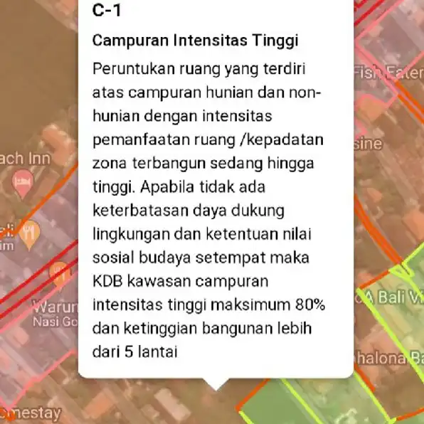 Dijual 1,35 are & 2 are, Jl. Pantai BATU BOLONG Canggu Kuta Utara