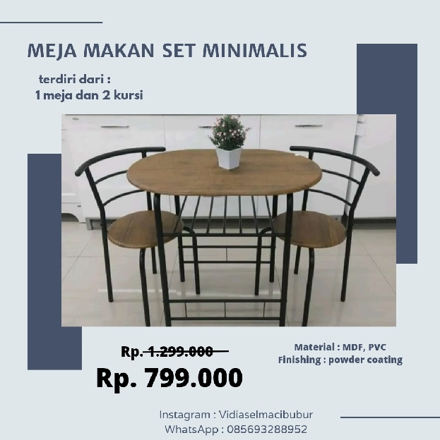 meja makan set minimalis 