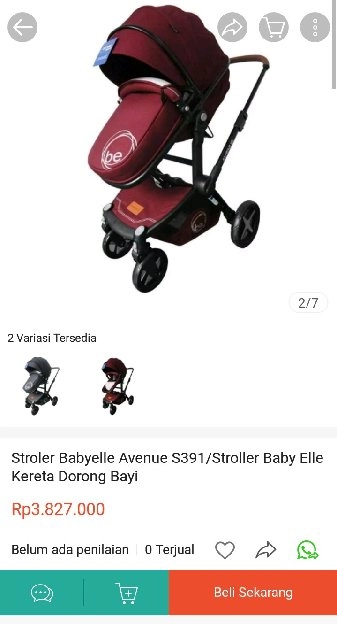 Stroller babyelle s391 avenue red made in germany masih seperti baru jarang di pakai..